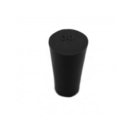 United Scientific Laboratory Grade Rubber Stopper, Black SBR Rubber, Size No 00, 15 x 10 x 25mm, 90 per Package, 90PK 259150-00